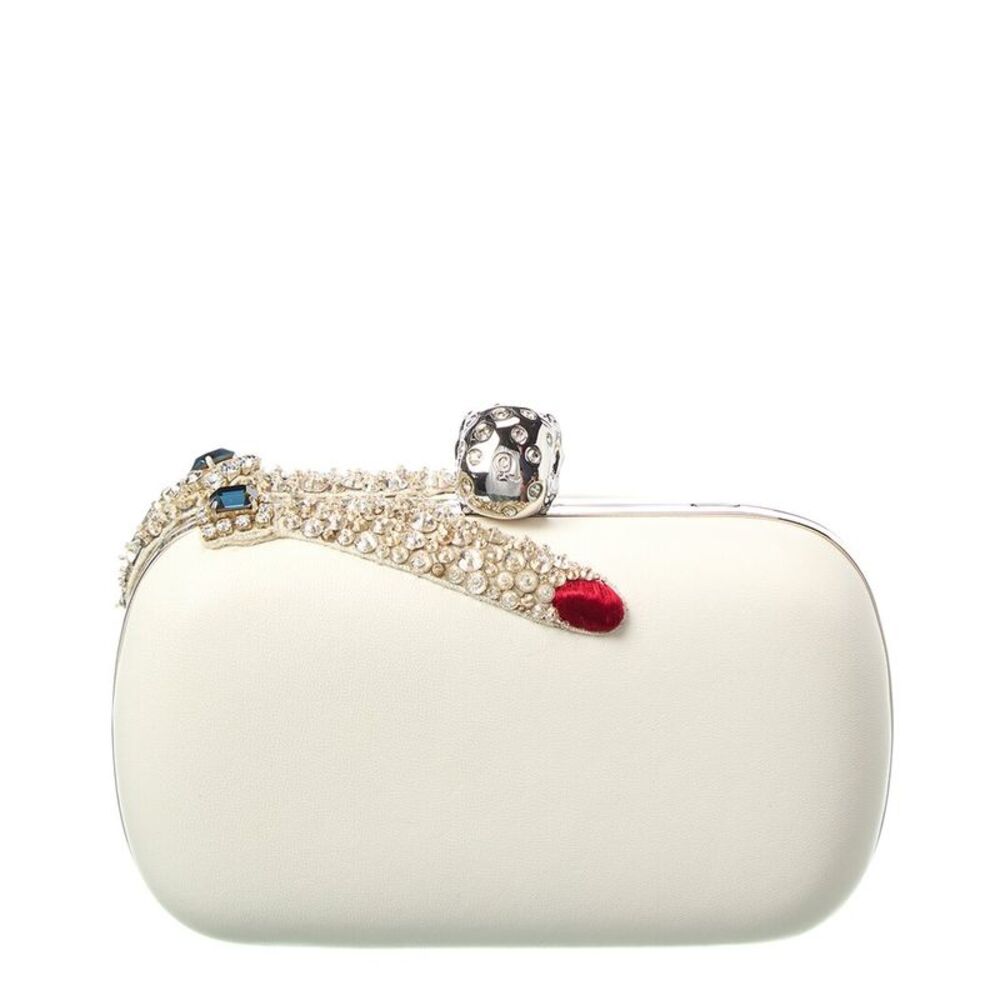 Alexander Mcqueen Embellished Hand Leather Skull Clutch (Authentic Pre-Loved), - Picture 2 of 5